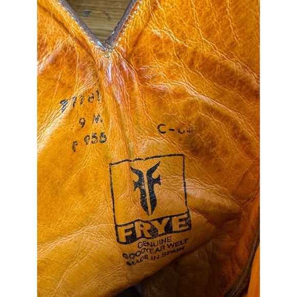 Frye Daisy Duke Western Boots Women's 9M Brown Leather Python Studded Vintage - Picture 11 of 16